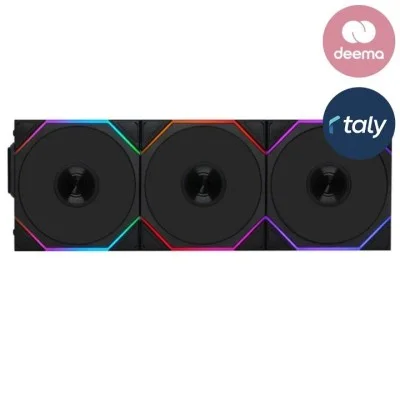 LIAN LI UNI FAN TL-LCD Wireless 120mm ARGB Case Fans with 1.6" LCD Screen 3 Pack - Black